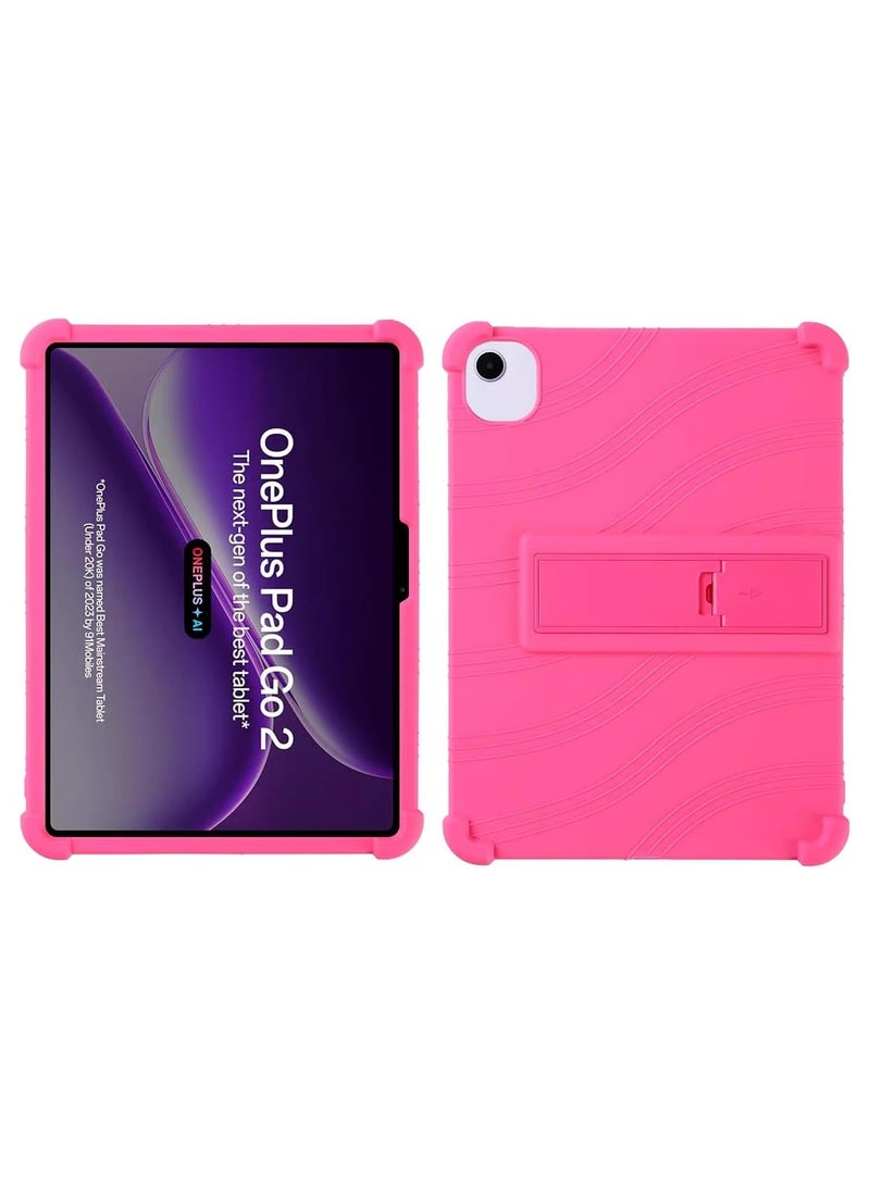 Compatible with OnePlus Pad Go 2/OPPO Pad Air5 12.1-inch tablet case, featuring a child-friendly soft silicone adjustable stand sleeve.